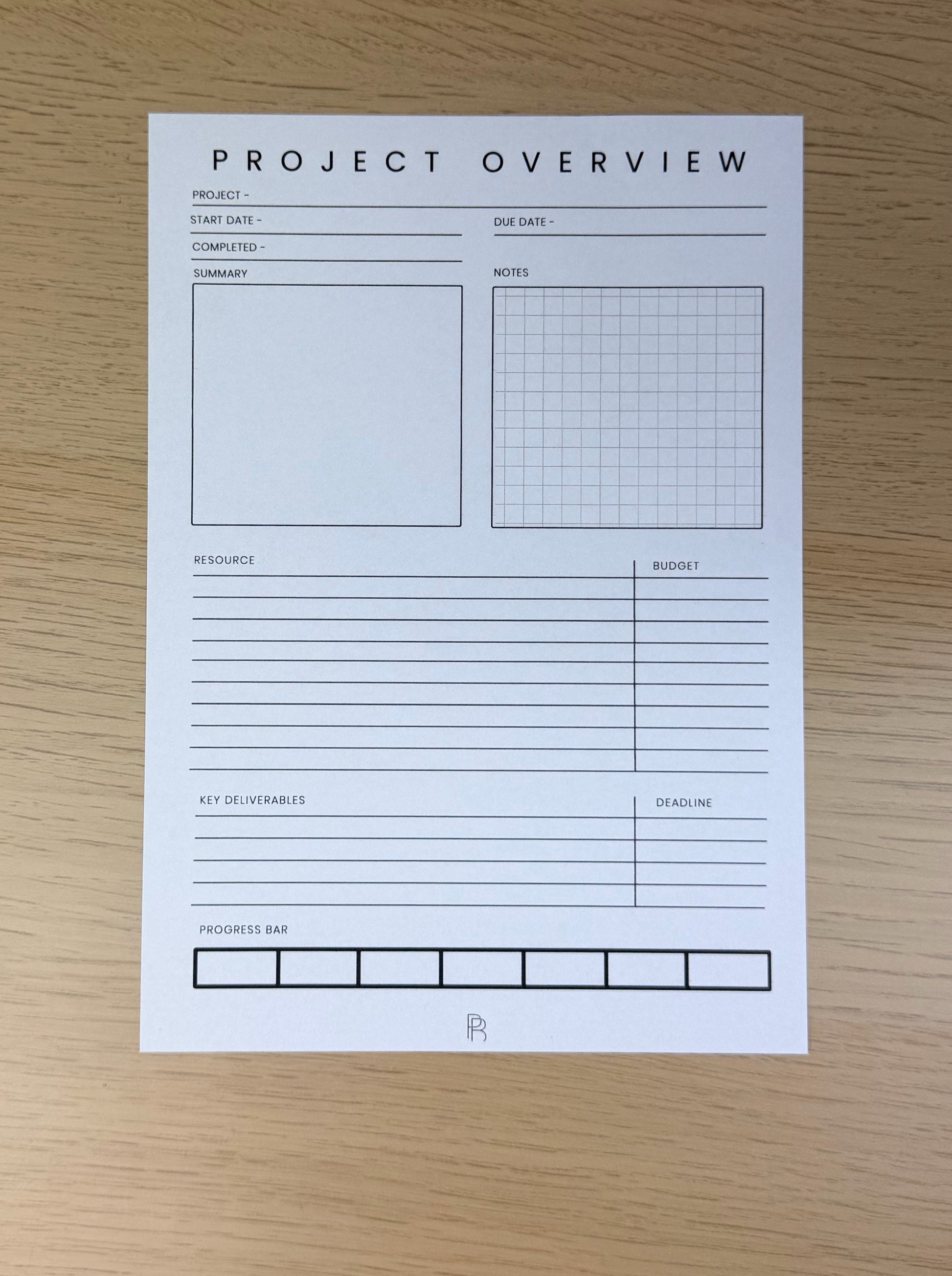 Project Planner Insert