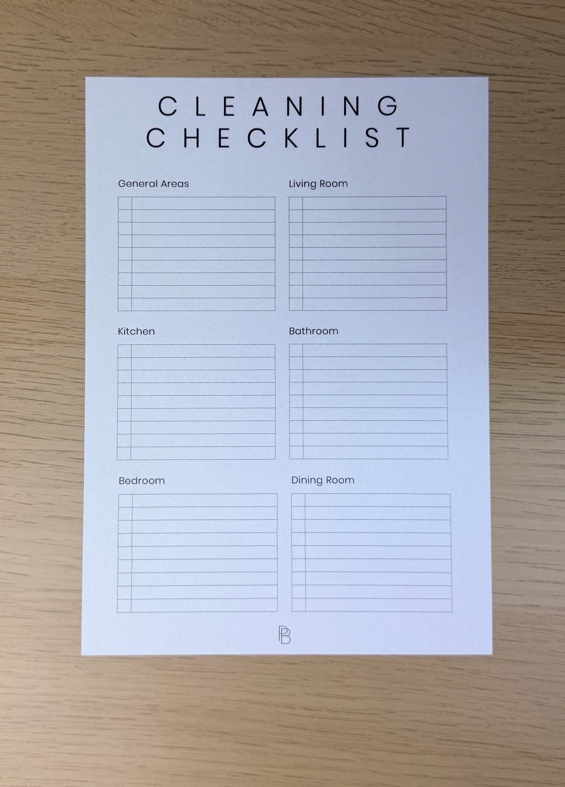 Cleaning Checklist