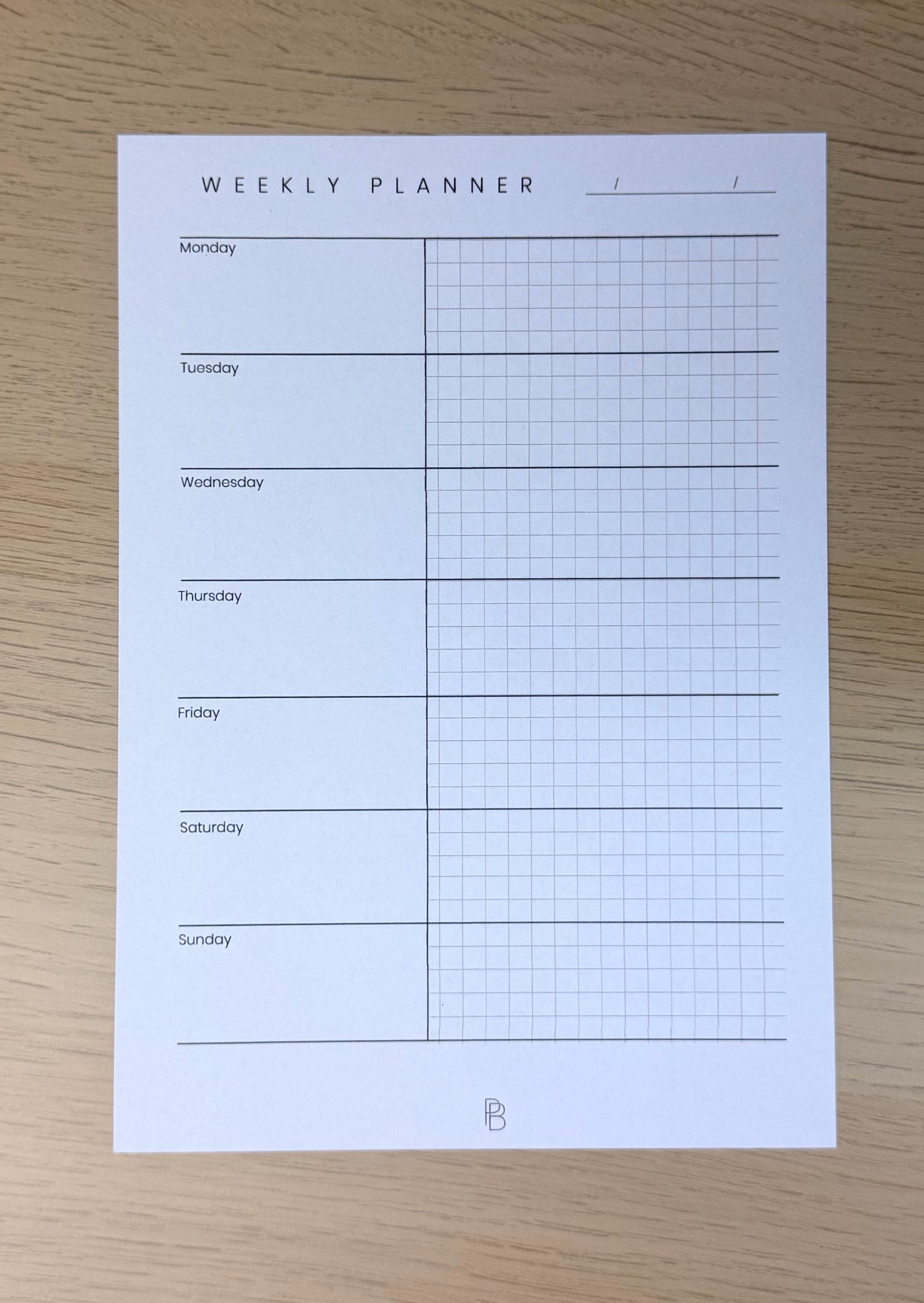 Weekly Planner (Graph Horizontal)