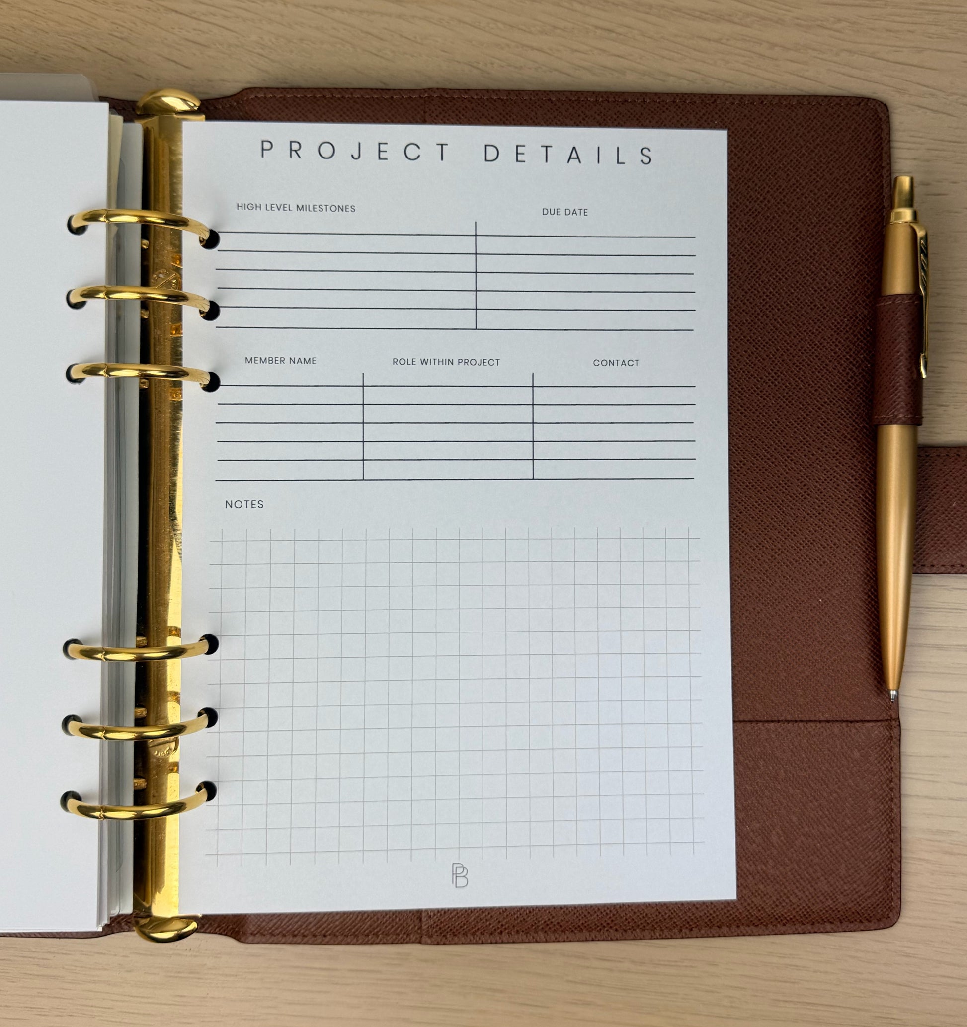 Project Planner Insert