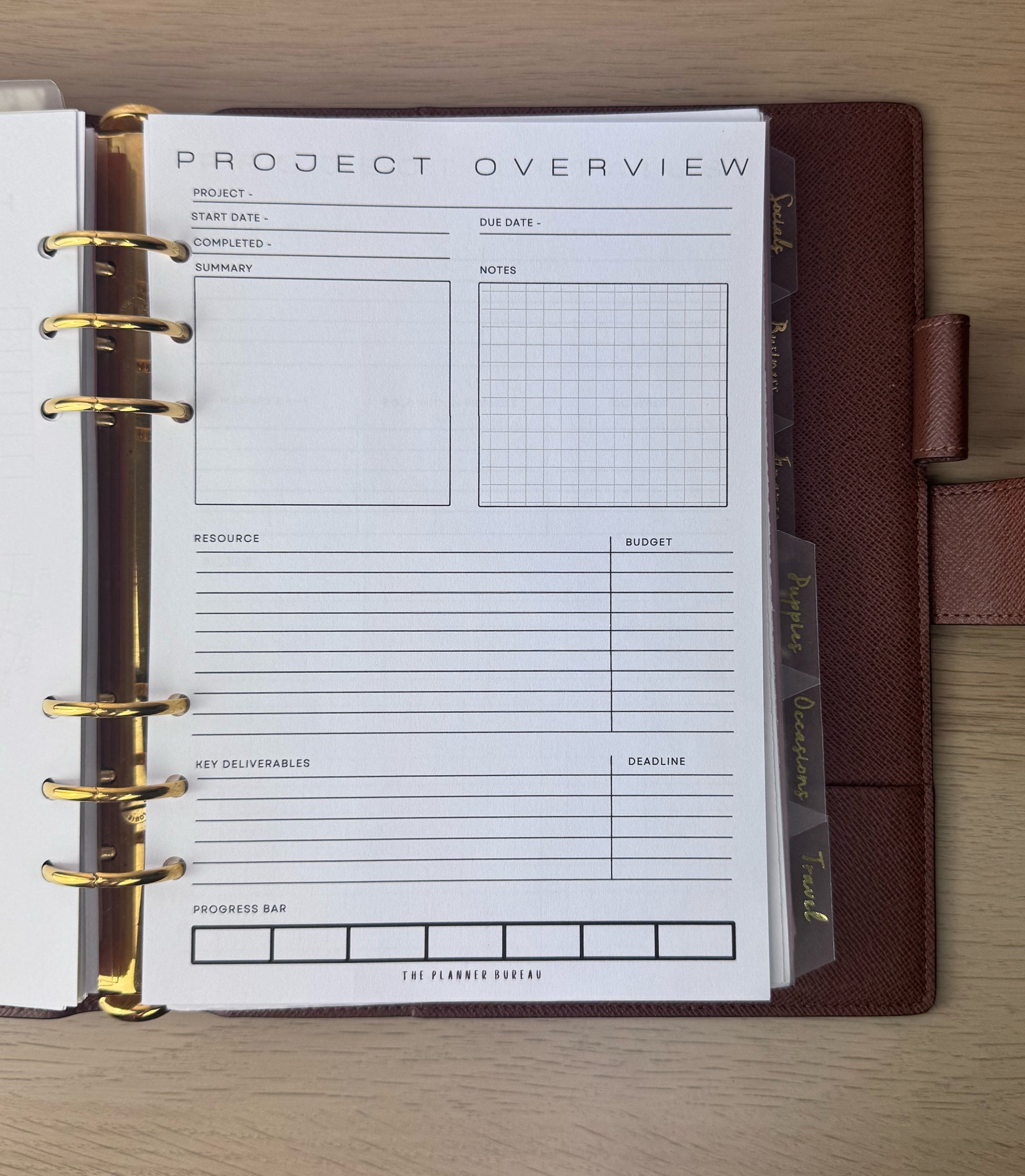 Project Planner Insert