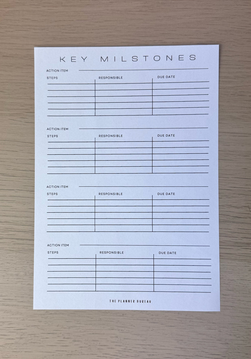 Project Planner Insert