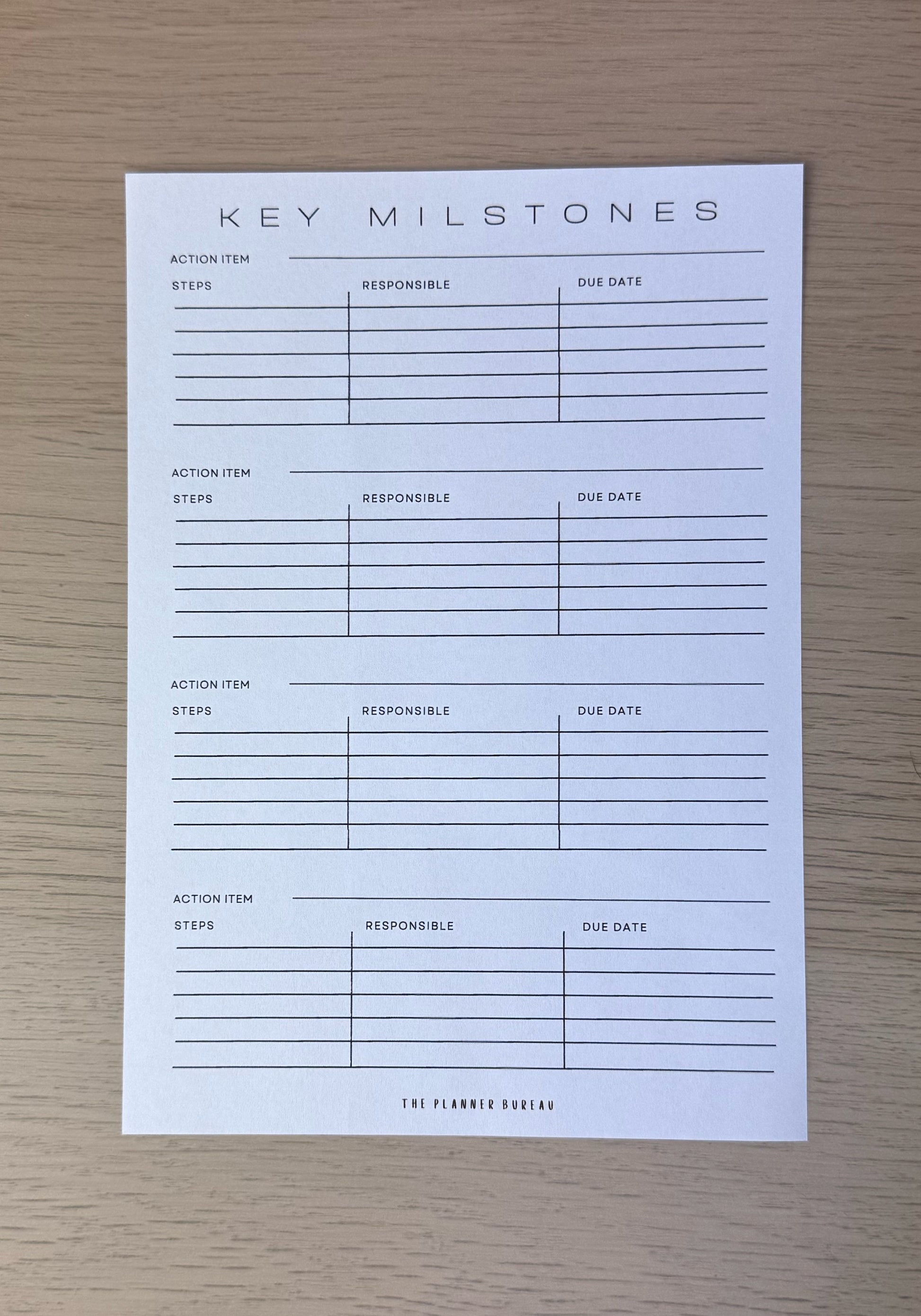 Project Planner Insert